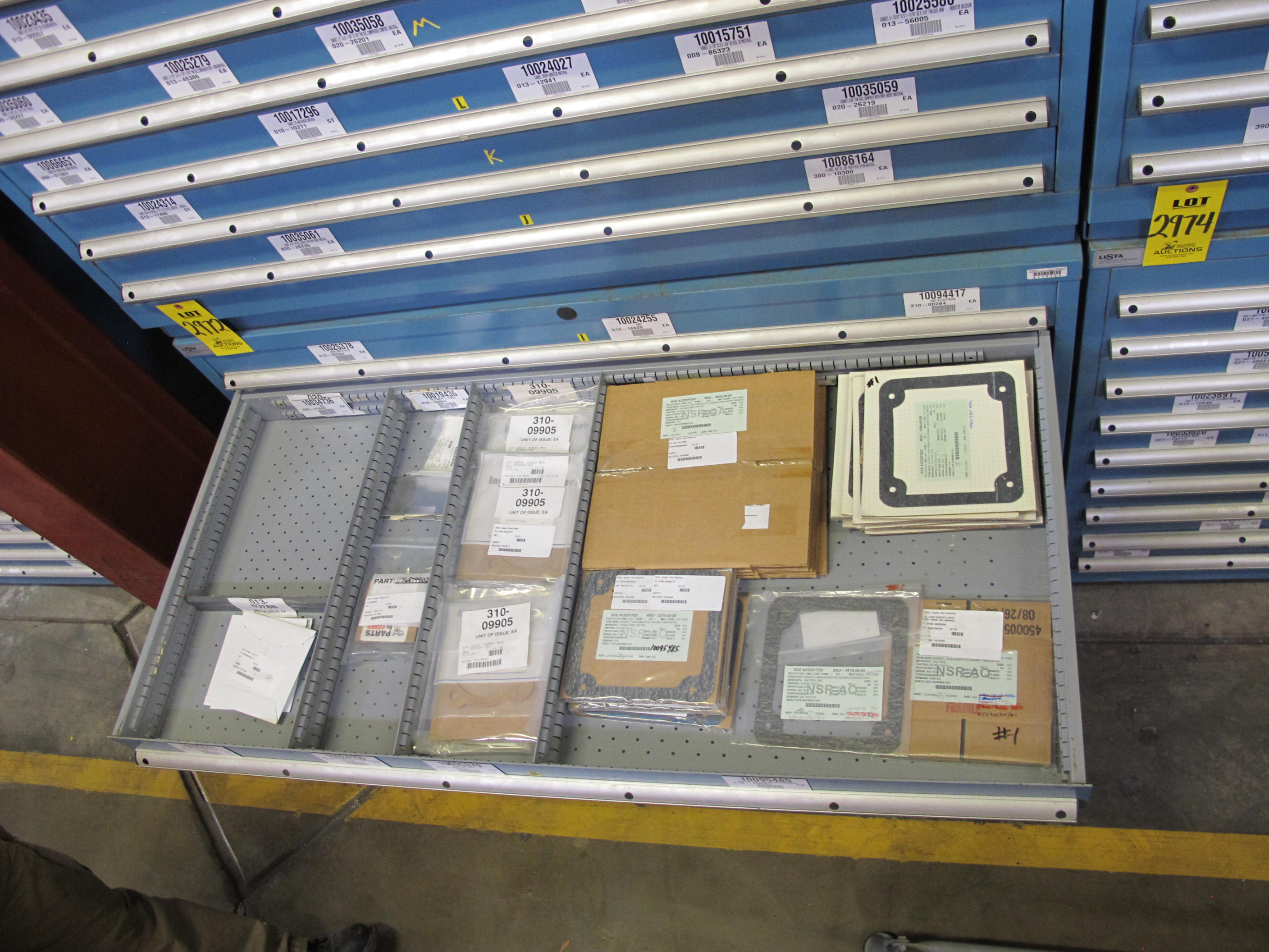 LISTA HEAVY DUTY 9-DRAWER PARTS CABINET W/ CONTENTS (W-50) LOADING & HANDLING FEE $25-